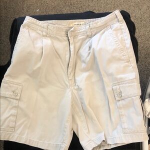 Cherokee Men's White Cargo Shorts with Buttoned Pockets